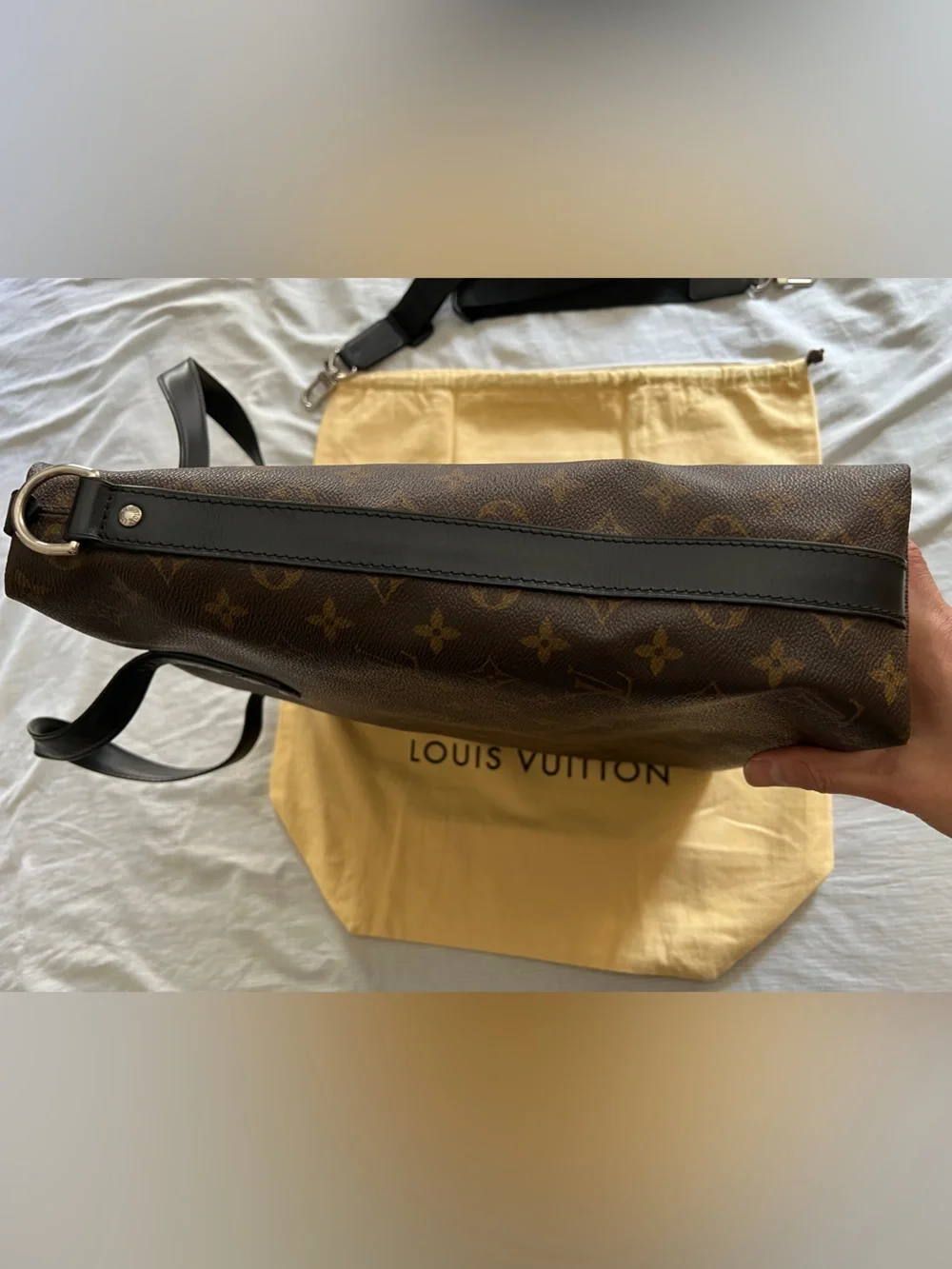 Authentic Louis Vuitton Macassar Kitan Crossbody Tote Bag
